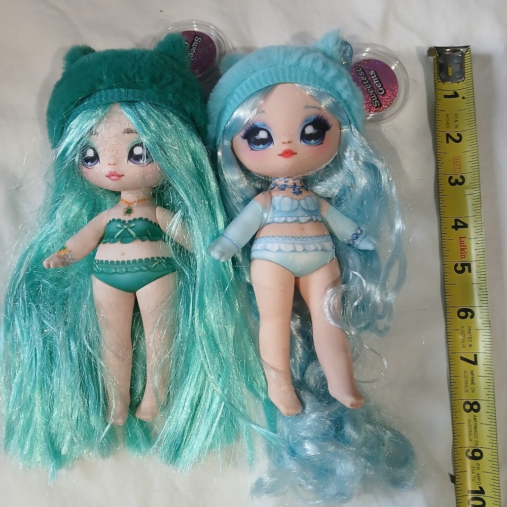 Cute Doll Set with Green and Blue Outfits
